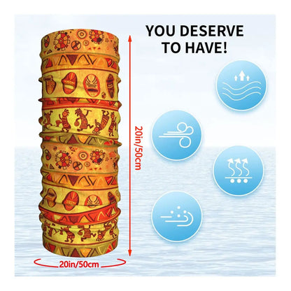African Traditional Patterns Thin Wrap Scarf Bandana Neck Gaiter Face Cover Headband