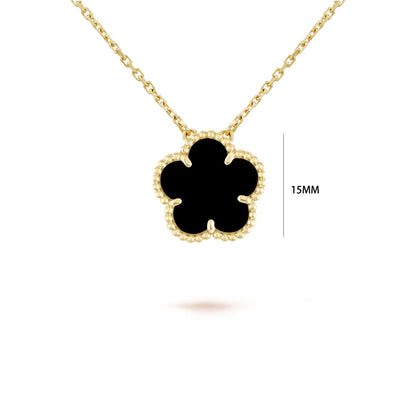 7 colors classic simple five-leaf flower pendant necklace natural stones clover Choker Chain for women party daily wear jewelry 5
