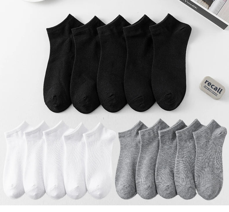 Unisex 40/20/10 Pairs of Solid Color Socks, Soft and Lightweight Ankle Socks, WOMEN'S Casual Boat Socks, Low Cut Ankle Socks Badiee Stylez