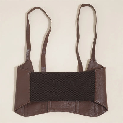 Women's Waist Belt Underbust Corset PU Leather Adjustable Punk Cummerbund Corset Wide Belts Dress Costume Waistband Cincher 1PC