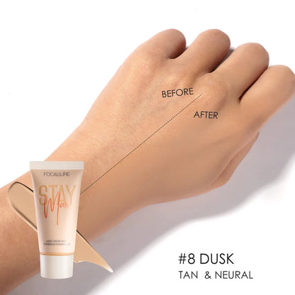 Wholesale FOCALLURE Waterproof Liquid Foundation Cream Full Coverage Oil-control Long-lasting Face Concealer Base Cosmetics 08 Dusk