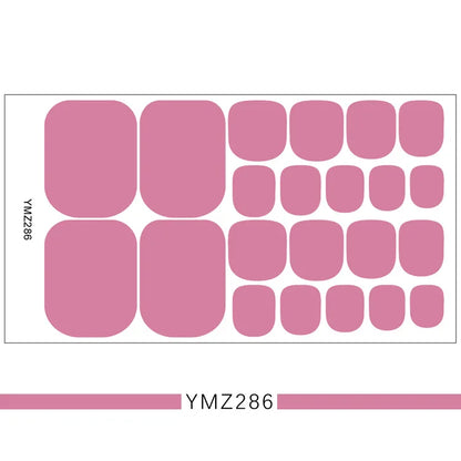 Toe Nail Sticker Wraps Adhesive Decals Toenail Polish Strips DIY Foot Decals Manicure Women Solid Color Full Cover Foot Stickers 05