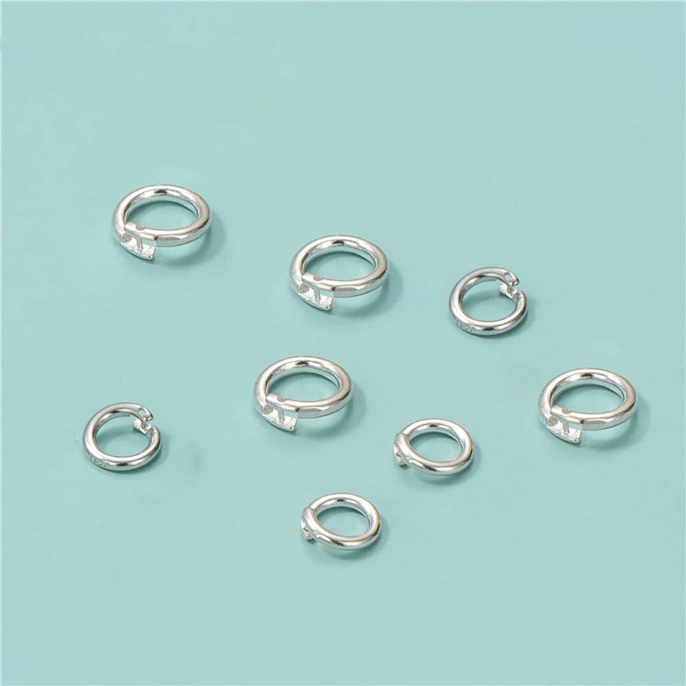 2pcs Authentic Real 925 Sterling Silver Open Jump Rings O Ring Connector for DIY Bracelet Necklace Earring Jewelry Craft Making
