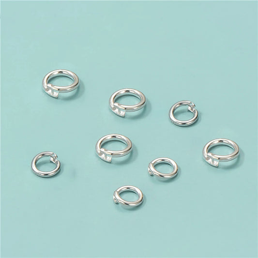 2pcs Authentic Real 925 Sterling Silver Open Jump Rings O Ring Connector for DIY Bracelet Necklace Earring Jewelry Craft Making