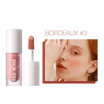 FOCALLURE Liquid Blusher 4 Colour Natual Makeup Face Blush Long-lasting Matte Make Up Hangover Red Wine Blush korean Makeup 03 BORDEAUX