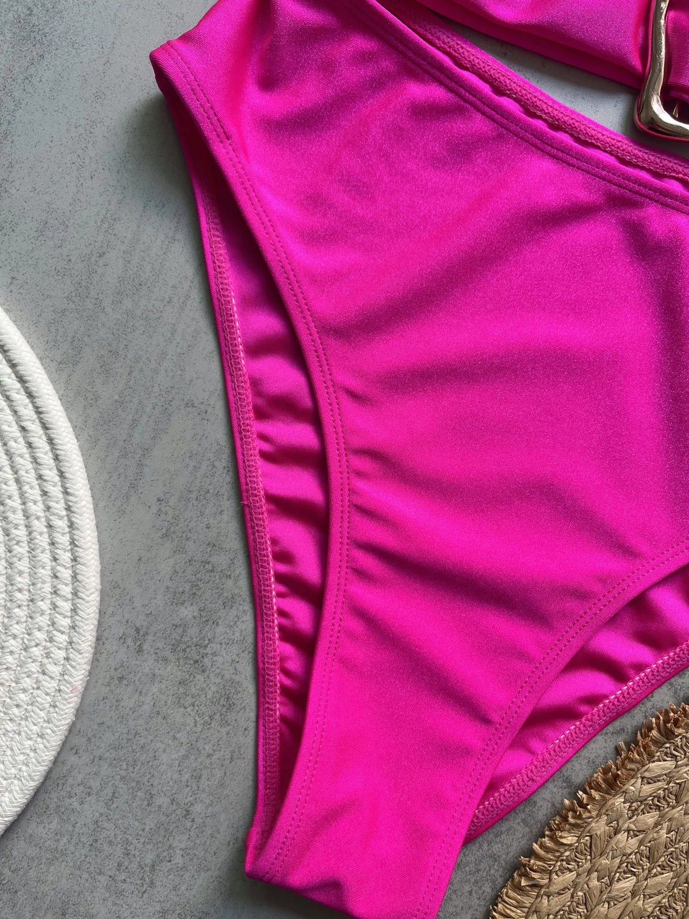 3 Colors Sexy Metal Rings Cut Out Women Swimwear One Piece Swimsuit Female Bandeau High Leg Cut Bather Bathing Suit Swim B022D