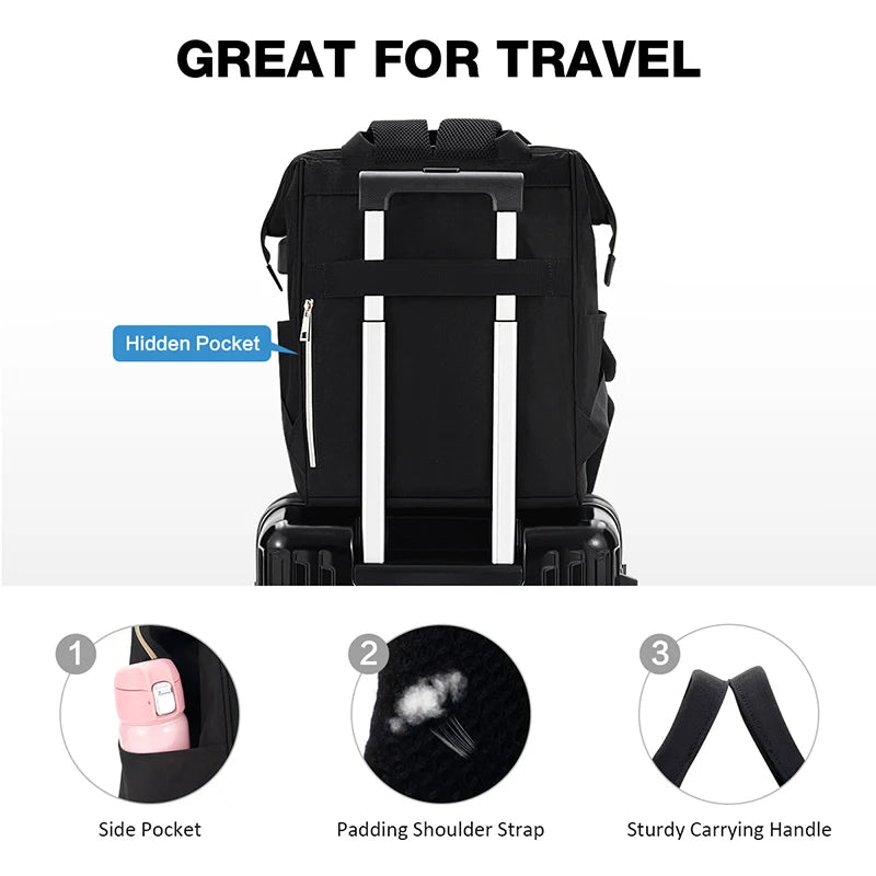 OIWAS Lunch Backpack for Women 15.6 inch Laptop Backpack Insulated Cooler Backpack with USB Port Men Travel Work Picnics Hiking