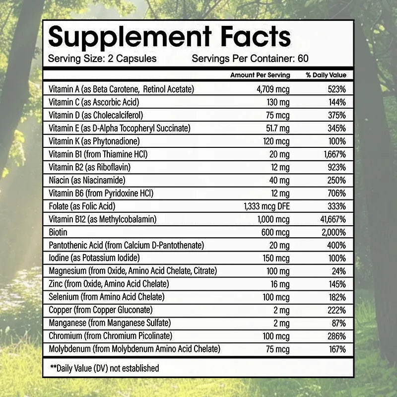 Multivitamin with Iron - Weight Management Supplement, Fat Burning & Metabolism, Vitamin & Mineral Supplement, 120 Capsules