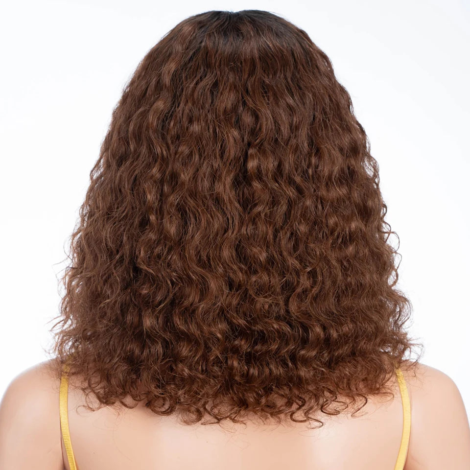 Lekker Colored Short Pixie Afro Kinky Curly Bob 100% Human Hair Wigs For Women Brazilian Remy Hair Ombre Brown Clearance Ginger Badiee Stylez