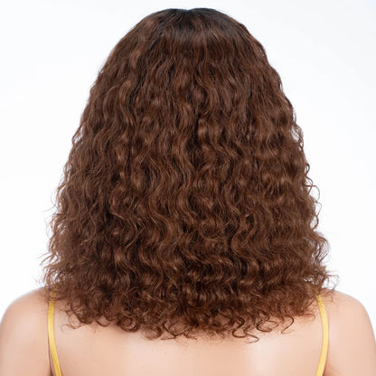 Lekker Colored Short Pixie Afro Kinky Curly Bob 100% Human Hair Wigs For Women Brazilian Remy Hair Ombre Brown Clearance Ginger Badiee Stylez