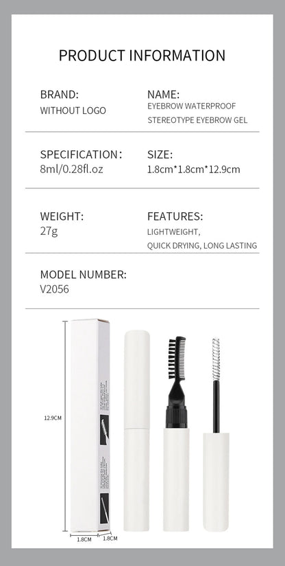 Private Label 8ml Eyebrow Gel Soap Custom Logo Waterproof Long-lasting Fast-dry White Pink Tube Bulk Makeup Cosmetic Beauty