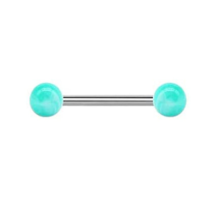 1PCS/4PCS Green Blue Acrylic Balls Tongue Barbell Splatter 316L Stainless Steel Bar Tongue Rings Piercing Badiee Stylez