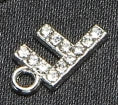 10pcs /26pcs pieces silver English letters drill metal pendant DIY fashion necklace bag pendant earrings material 10pcs F