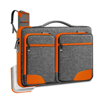 Slim Laptop Case 15-16 Inch Spill-Resistant Handbag Briefcase for Most Popular 15.6 Inch Notebooks - Sleeve Protection Gray Orange