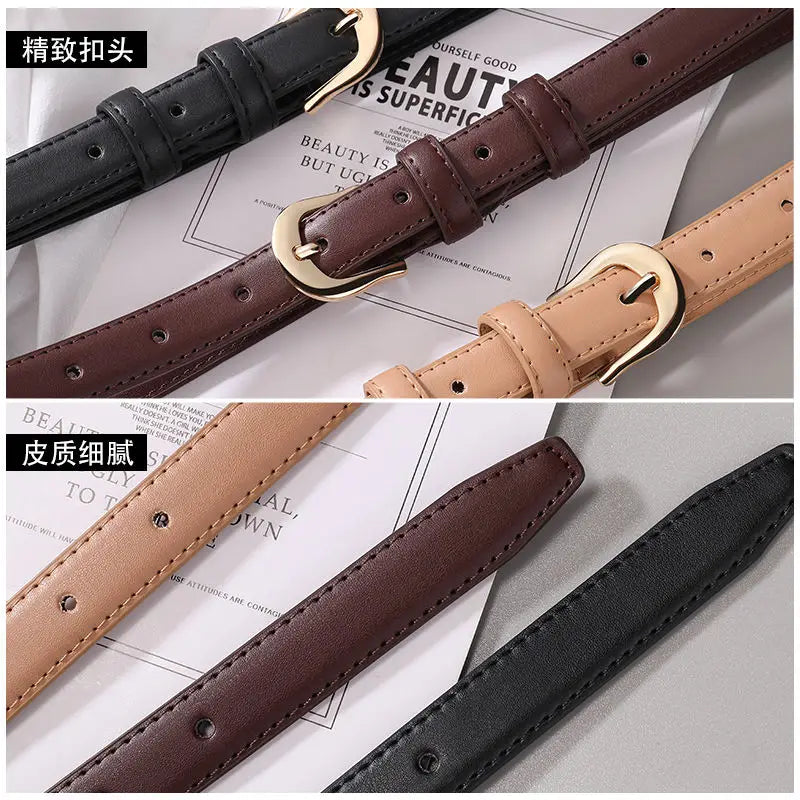 Belt female models super leather hundred with 2023 new belt ladies pin buckle fashion decoration jeans belt cowhide simple Badiee Stylez