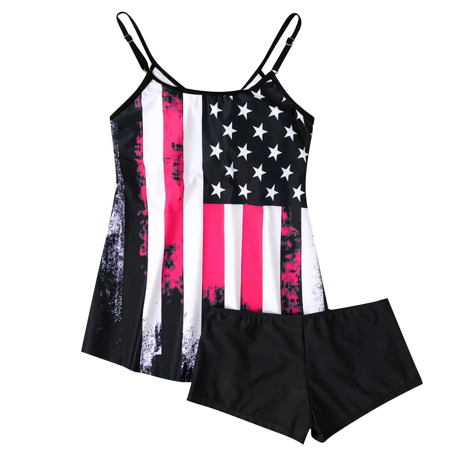 Plus size women's split swimsuit sexy slim printed sling bikini swimwear beach conservative swimsuits two-piece set beachwear
