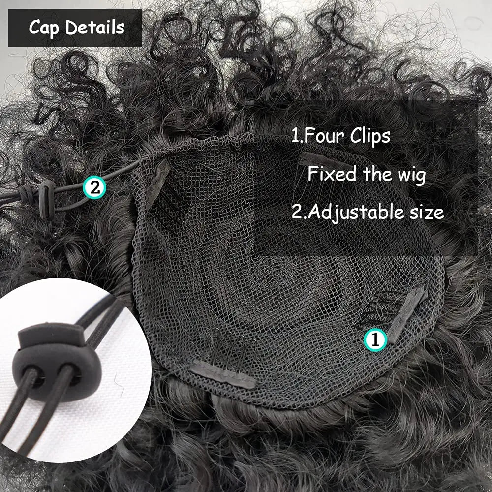 Synthetic Large Afro Puff Drawstring Ponytail Kinky Curly Bun HairPiece African American Clip in Updo Extensions for Black Women