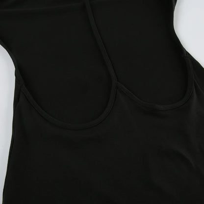 Backless Chic Fashion Skinny Sexy Long Sleeve Short Dress Women Rave Baddie Clubwear Black Solid Party Dresses