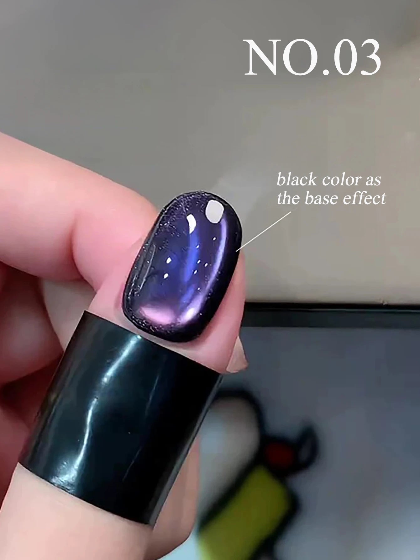 1-3pcs PSK 2025 New Whitening Purple Glass Beads Starry Crystal Nail Art Purple Glass Bead Cat Eye Gel Nail Polish Nail Supplies ziqidonglaimaoyan03