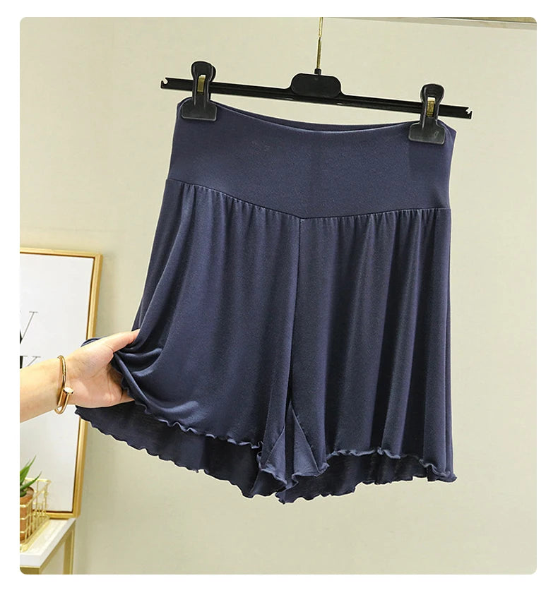 Modal Summer Shorts Sleep Bottoms Women Pure Color Casual Sleepwear Pants 2023 Loose Short Home Wide Leg Pants