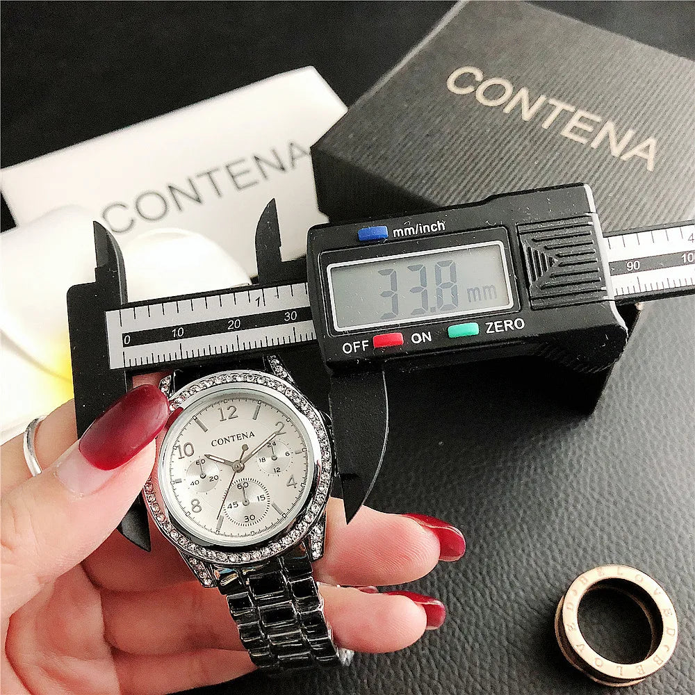 Fashion Diamond Women's Watch Luxury Stainless Steel Ladies Quartz Wristwatch Clock Elegant Dress Female Clock relogio feminino