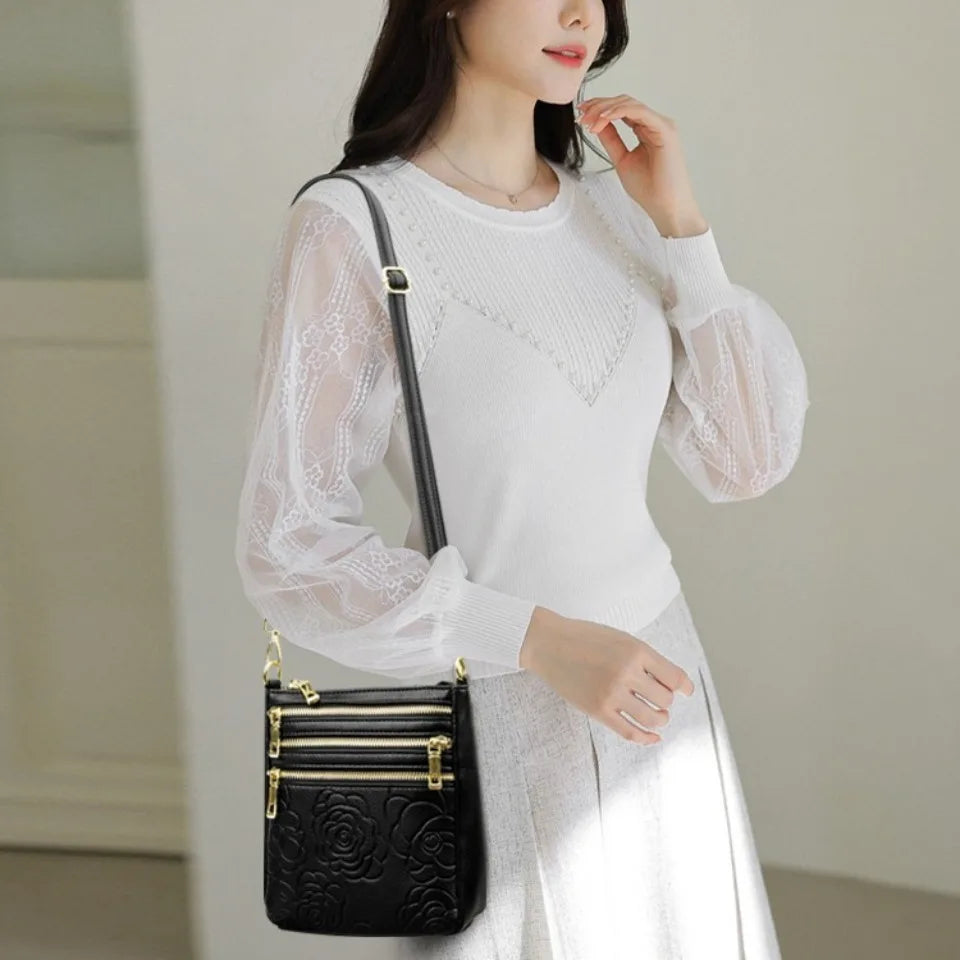 Three Zippers Design Crossbody Bags for Women Soft Leather Handbags High Quality Shoulder Bag Bolsa Women Messenger Bags Sac