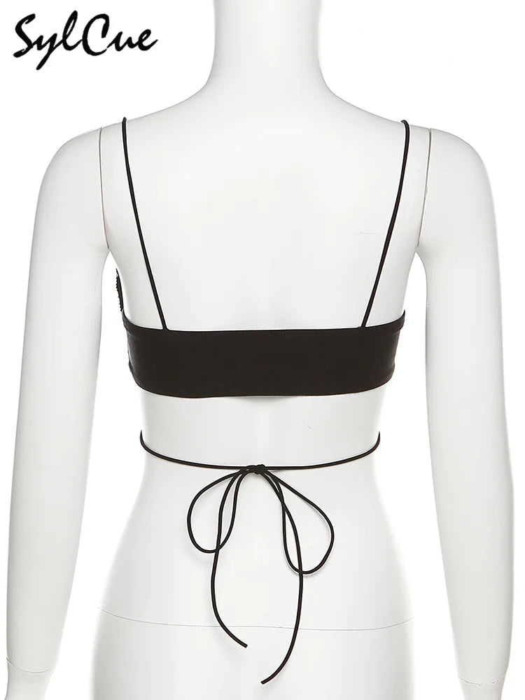 Sylcue Butterfly Plastic Art Design Advanced Fashion Personality All-Match Summer Travel Cool Women'S Sexy Charm Camisole Vest