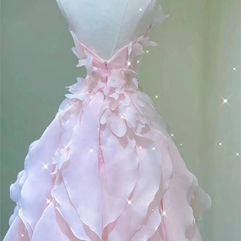 Pink Evening Dress Women's Light Luxury Banquet Toast Birthday Adult Badiee Stylez