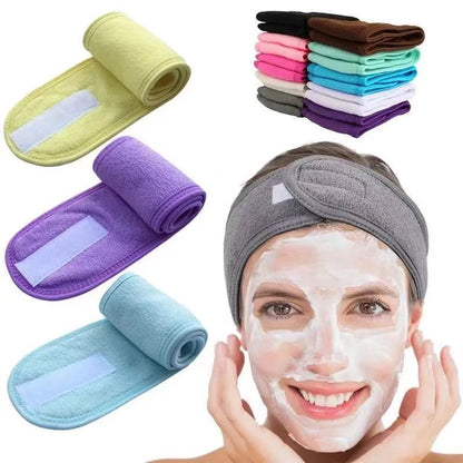 Hot Sale Soft Toweling Headbands for Face Washing Bath Makeup Hair Band for Women Adjustable SPA Headband Cosmetic Headband