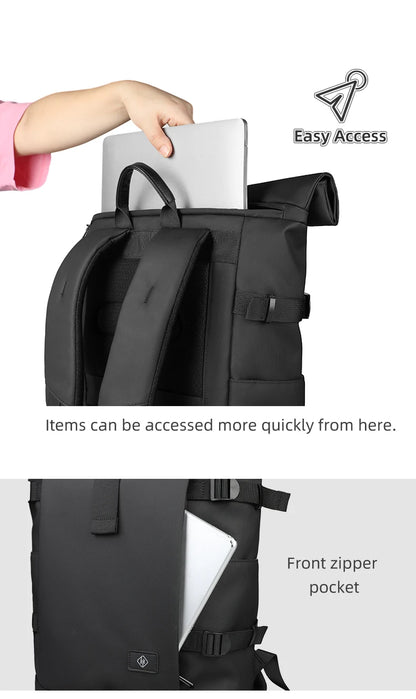 HcanKcan Expandable Roll Top Backpack Large Capacity Travel Outdoor Backpack Waterproof 17” Laptop Backpack Travel Camping Bags