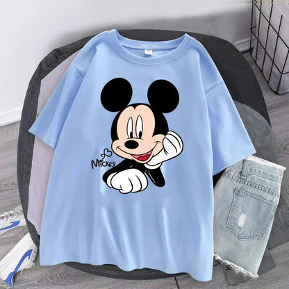 Women's T-shirt Cartoon Streetwear Mickey Mouse Women Tee Korean Loose Short Sleeve T Shirt Summer Y2k Clothes Tops Badiee Stylez