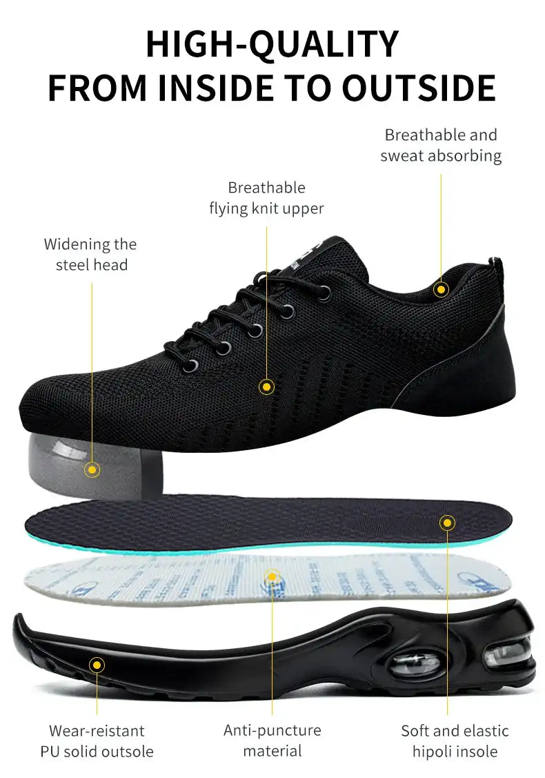 Men Safety Boots With Steel Toe Cap Anti-smash Work Sneakers Safety Shoes Men Indestructible Work shoes Tactical Boots