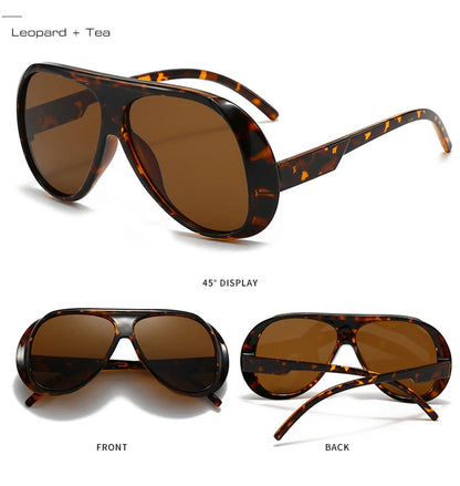 SHAUNA Fashion Oversized Pilot Men Sunglasses Retro Gradient Mirror Shades UV400 Women Sun Glasses