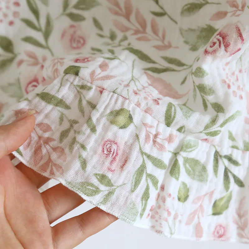 2025 Japanese Summer New Women's Pajama Set 100% Cotton Crepe Cloth Ladies Suspender+Shorts Two Piece Home Furnishing Set