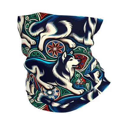 Husky Thin Wrap Scarf Bandana Dog Lover Neck Gaiter Face Cover Headband
