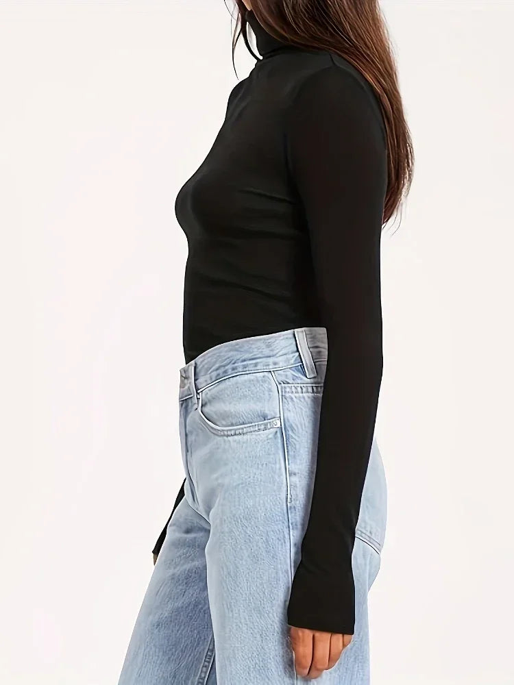 Plus Size Women Sweater 2025 New Autumn Winter Thick Knitted Ribbed Pullover Sweater Breathable Turtleneck Slim Warm Pull Femme