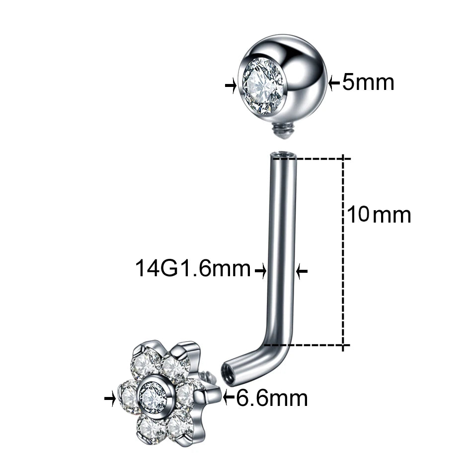 1PC Titanium Christina Piercing Flower Vertical Hood Intimate Piercing Gold Color Sexy Belly Rings Surface Jewelry for Men Women Badiee Stylez