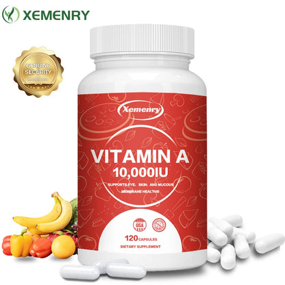 Vitamin A Capsules 10000IU - Supports Healthy Skin & Eyes, Antioxidant Activity & Immune System Function