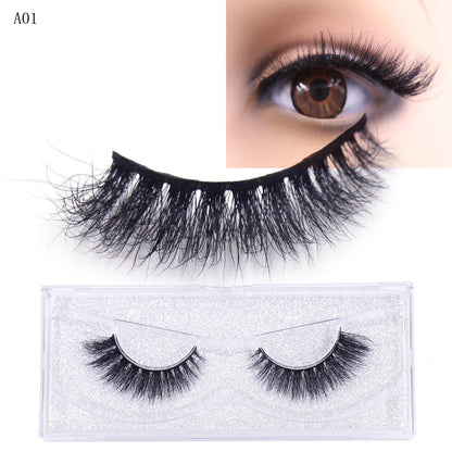 LEHUAMAO False Eyelashes Mink Lashes Natural Thick False Eyelashes Extension Wispy Soft Lashes Makeup Tools D22 1Pair-A01