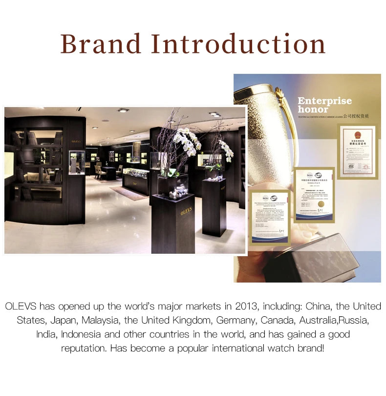 OLEVS 5872 Women Watch Elegant Luxury Original Quartz Watch Waterproof Luminous Ceramic Strap Watches For Women Bracelet Set