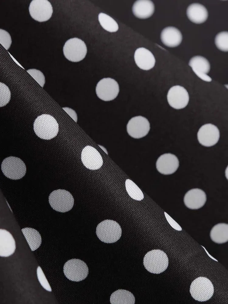 Off the Shoulder Elegant Vintage Party Dress Women Summer Polka Dot Ruffles A Line Midi Dresses Badiee Stylez