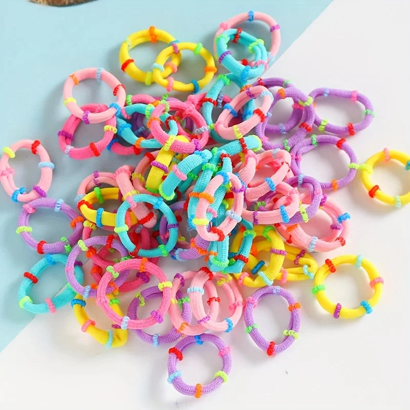 50/100/200/300pcs Assorted Elastic Hair Tie Durable Ponytail Holders for Women Girls Soft Stretchy Rubber Bands Hair Accessories MULTI