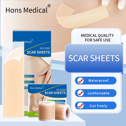 4x15cm 3pcs Silicone Scar sheet Self-Adhesive Scar Cover Tape Scalable for Burn Injury C-Section Keloid Skin Care