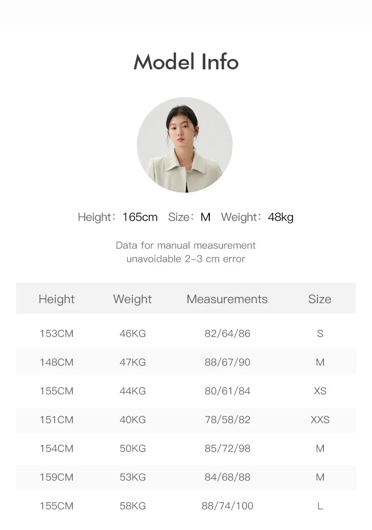 ZIQIAO Apricot Temperament Polo Neck Short Single Breasted Blazer Coat High Waist Zipper Waist Women Skirt 24ZQ91167+24ZQ91168