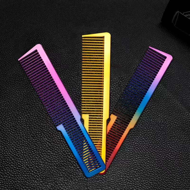 Salon Professional Electroplated Comb Barber Comb Stylist Styling Tool Accessories Salon Anti-static Hair Cut Comb