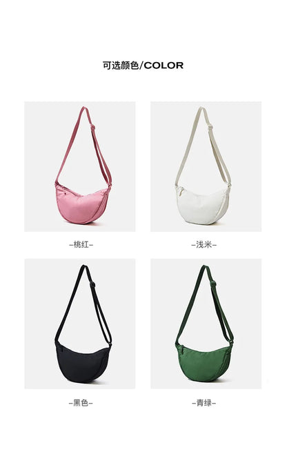 Simple Design Women's Messenger Bag Fashion Ladies Nylon Hobos Small Shoulder Bags Vintage Female Girls Purse Cloth Handbags