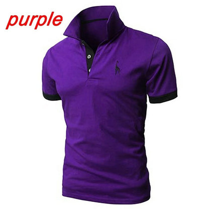 Fashion Icon Cartoon Embroidery Polo Shirt - Slim Fit, Casual Style, Solid Colors for Men - New Summer Collection