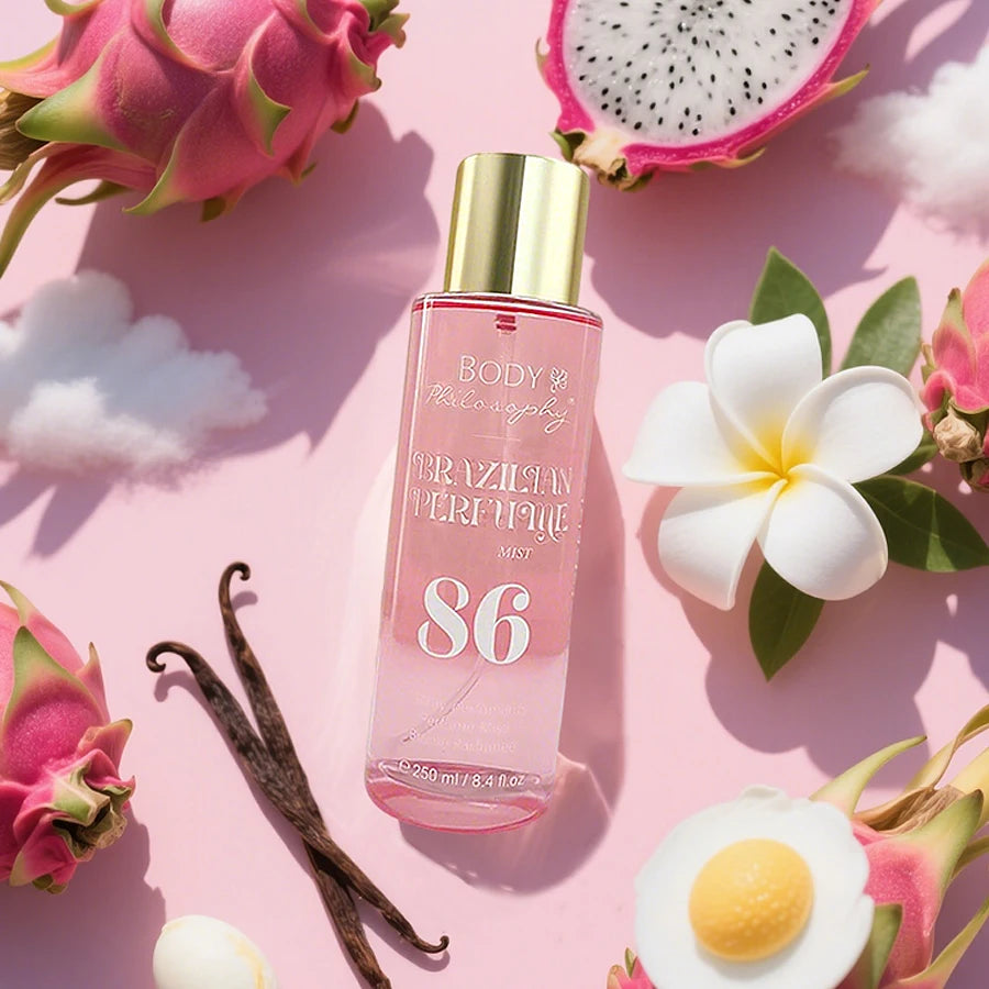 Women's Brazilian Perfume, 250ml Body & Hair Mist, Vanilla Uplifting Fragrance, Long Lasting Floral Fruity Gourmand Scent Spray - Badiee Stylez