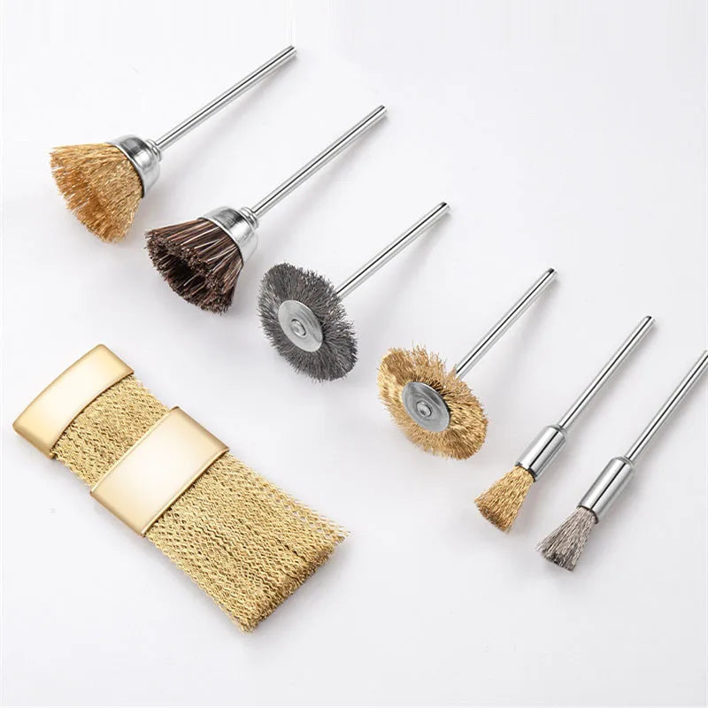 Nail Drill Bit Cleaning Brush Manicure Grinding Head Dual Brush Electric Drills Copper Wire Drill Brush Cleaner Nail Art Tools
