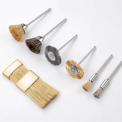 Nail Drill Bit Cleaning Brush Manicure Grinding Head Dual Brush Electric Drills Copper Wire Drill Brush Cleaner Nail Art Tools